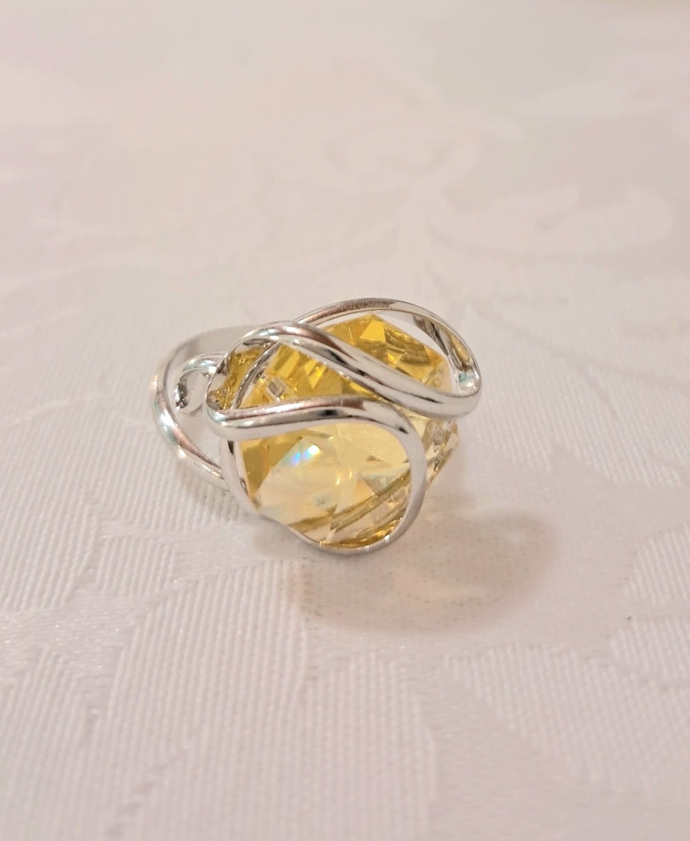 Anello giglio giallo in acciaio