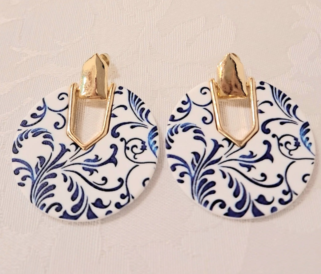 Orecchini in porcellana dipinta