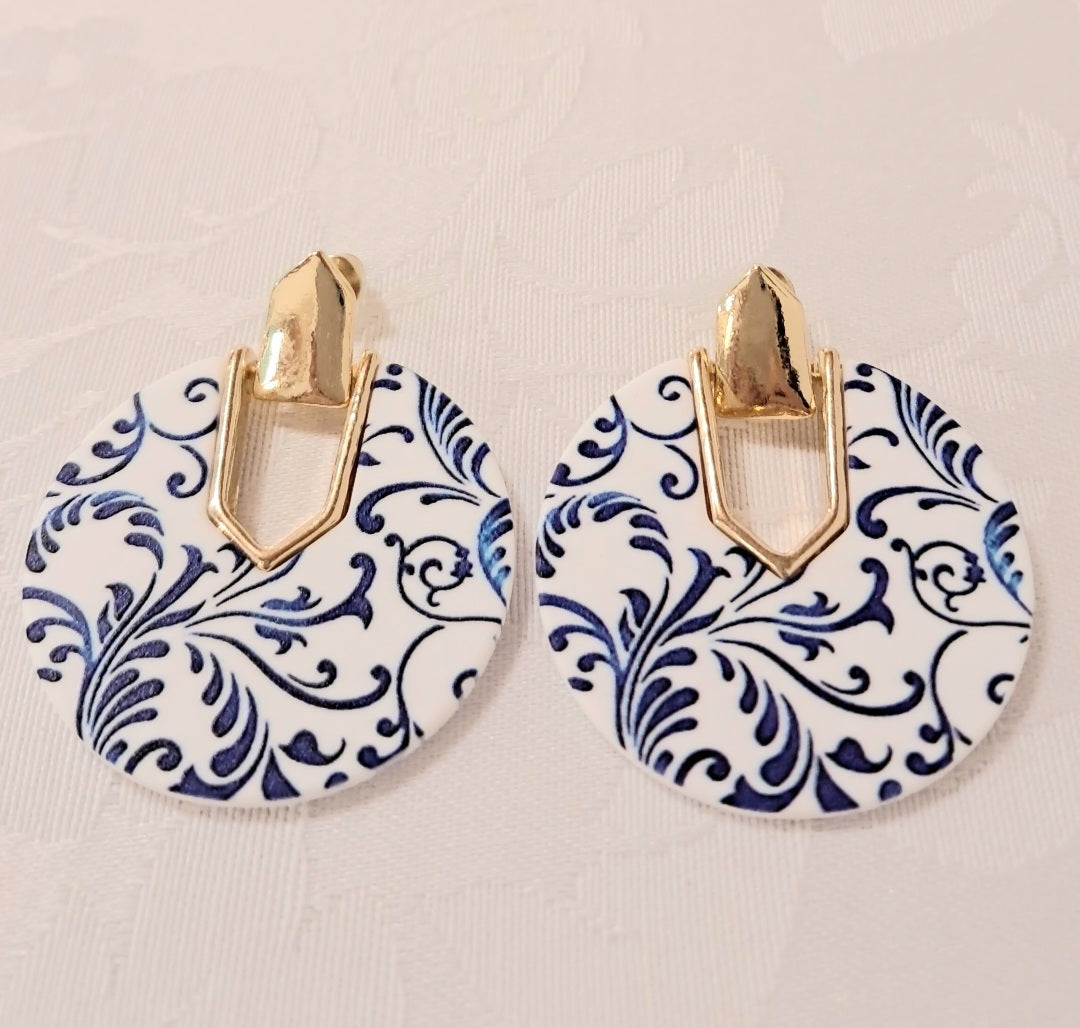 Orecchini in porcellana dipinta